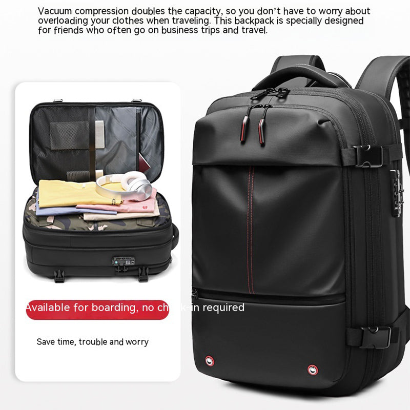 19" Travel Backpack - Waterproof Business Laptop Bag with Vacuum Compression