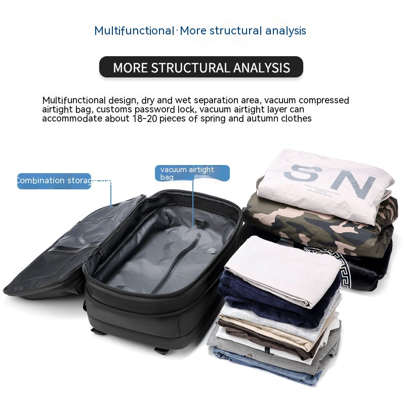 19" Travel Backpack - Waterproof Business Laptop Bag with Vacuum Compression