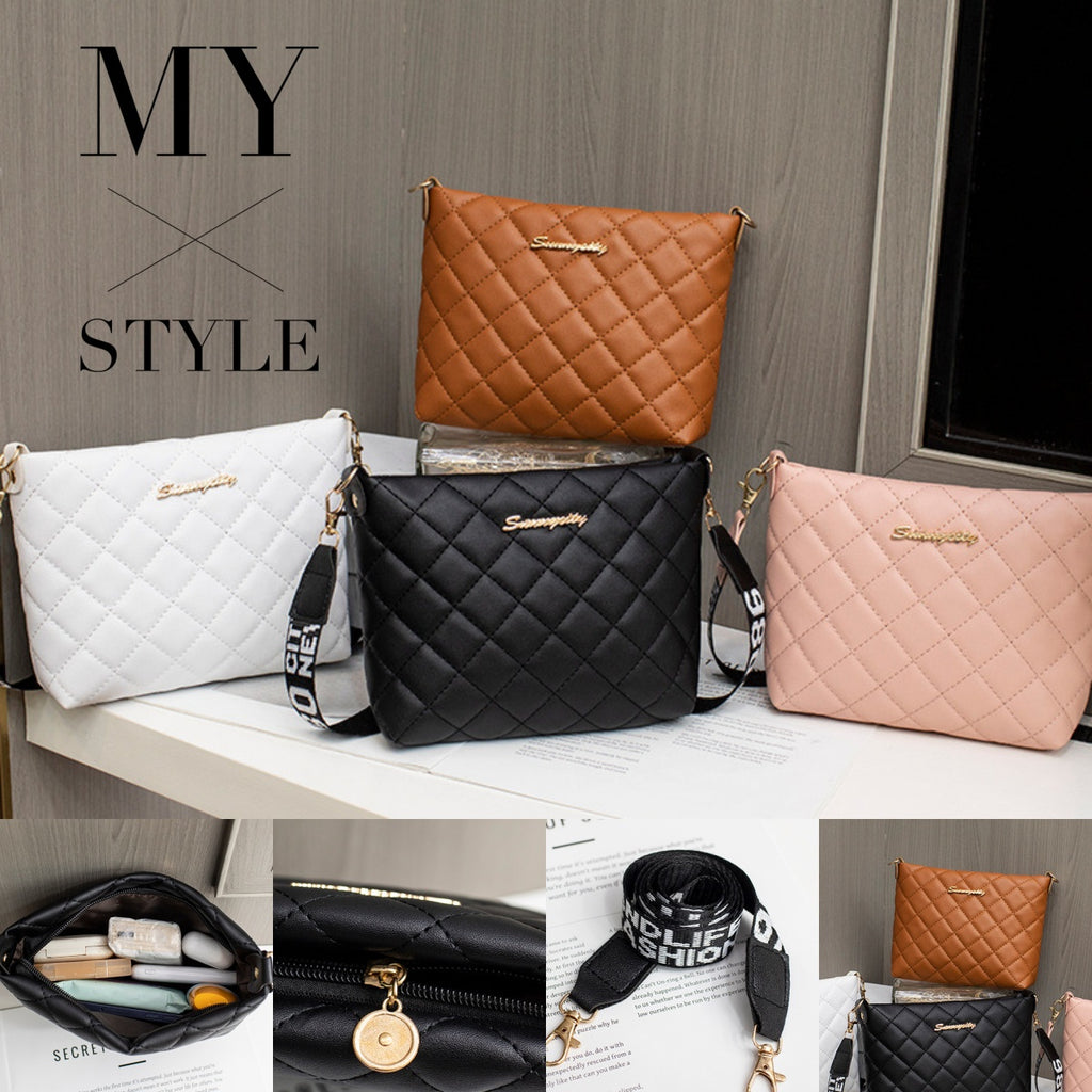 Quilted Chain Crossbody Bag – Chic PU Leather Bucket Purse for Women